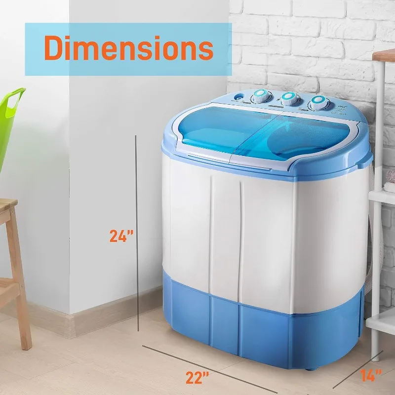 Pyle-2-in-1 Máquina de lavar e secar roupa, carregamento superior conveniente, fácil acesso, design eficiente de energia e água, portátil