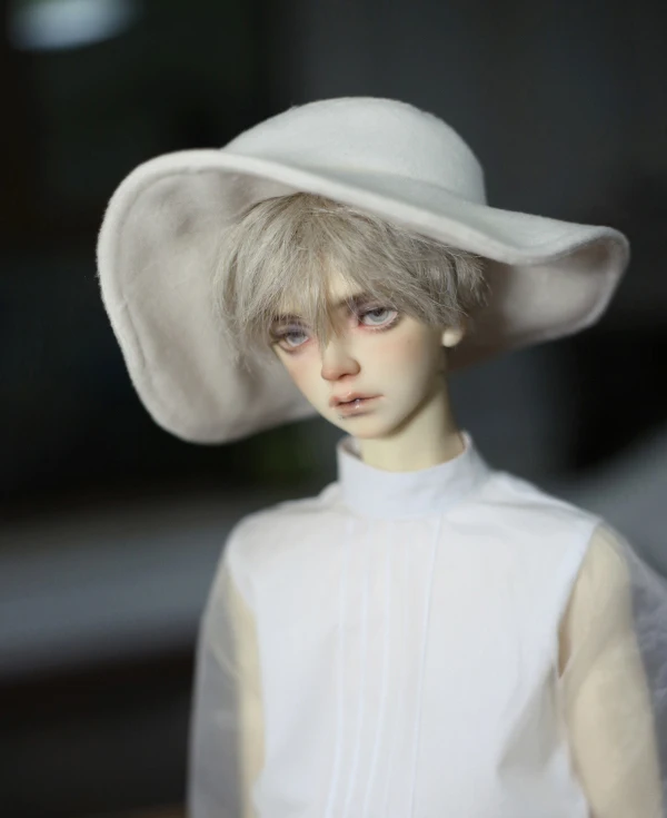 A52 enfants jouet fait à la main 1/3 1/4 oncle poupée BJD/SD poupée accessoires noir blanc gris grand bord haut-de-forme 1 pièces