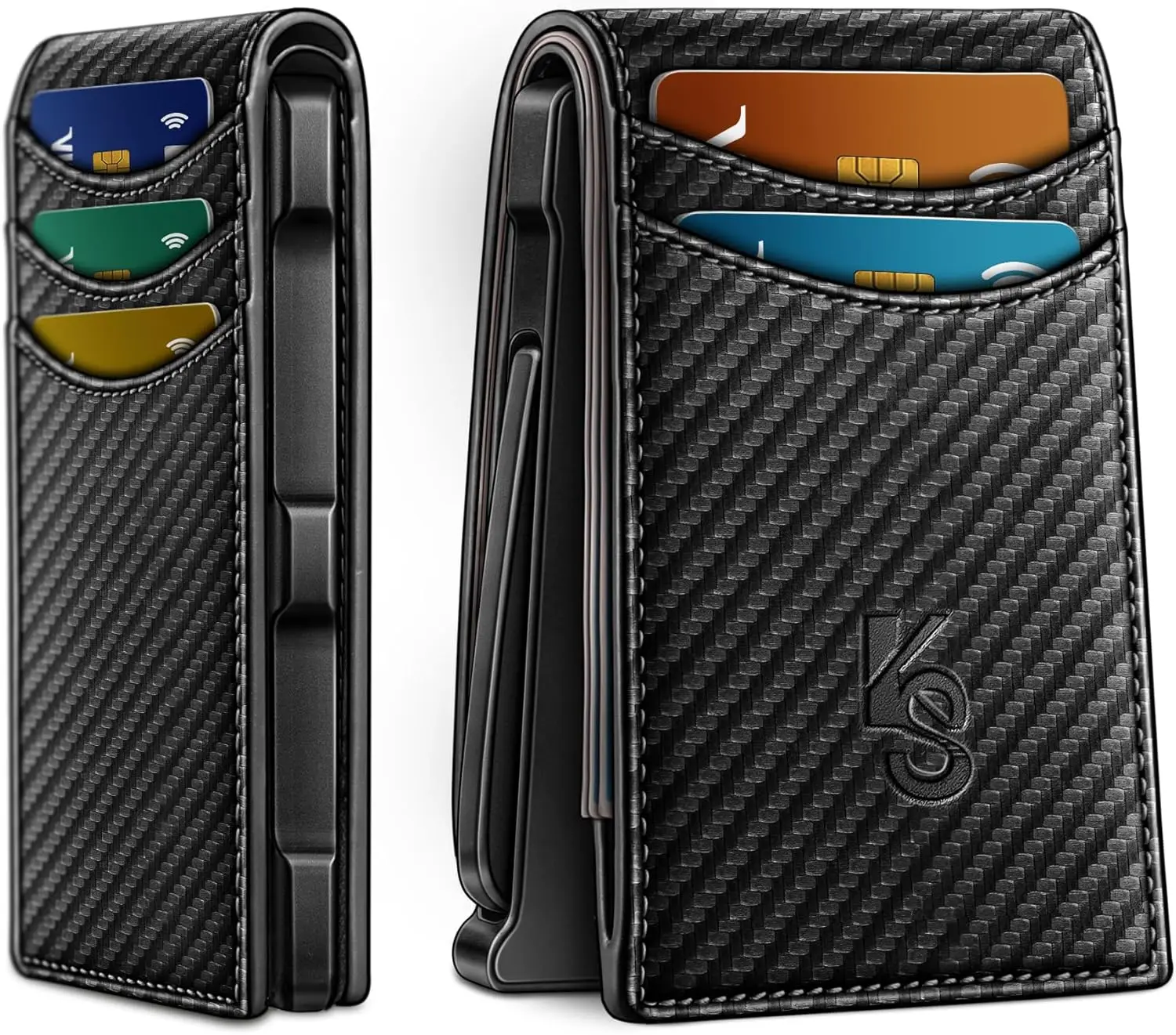 

Тонкий мужской кошелек с магнитной застежкой, выдвижным отделением для 12 карт, защита от RFID