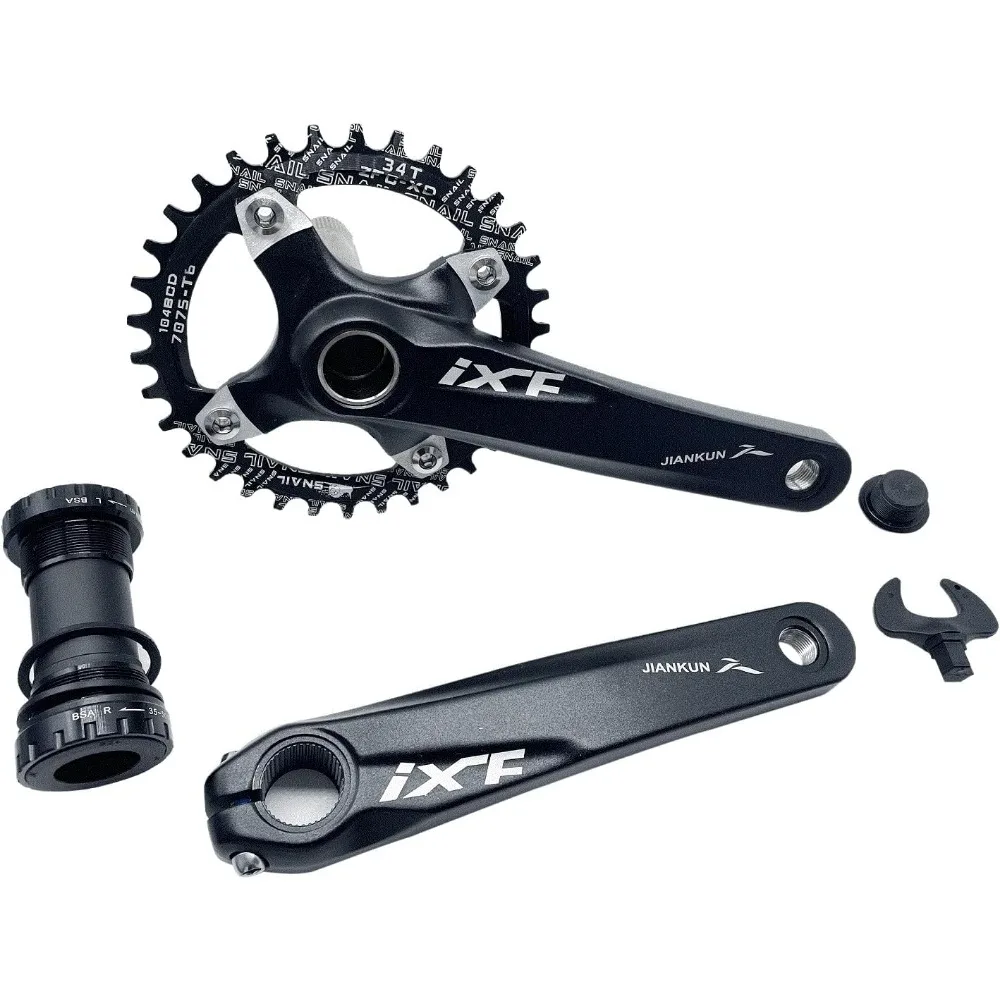 170 mm MTB crank set with 104 BCD 32T/34T/36T/38T, single speed crank set, MTB circular tray