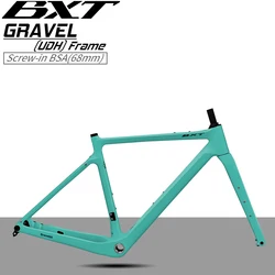 Cuadro de bicicleta de grava de carbono BXT, cuadro de bicicleta con freno de disco de bicicleta de carretera, apto para neumáticos 700Cx47C o 27.5er 2.1