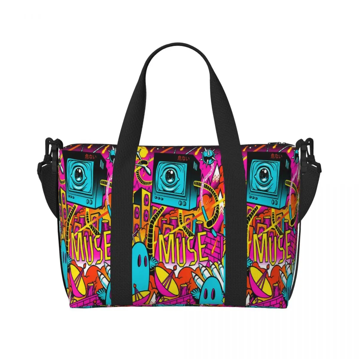 

Custom M-Muses Band Poster Beach Tote Bag Women Rock Band Big Compartment Gym Beach Travel Bags
