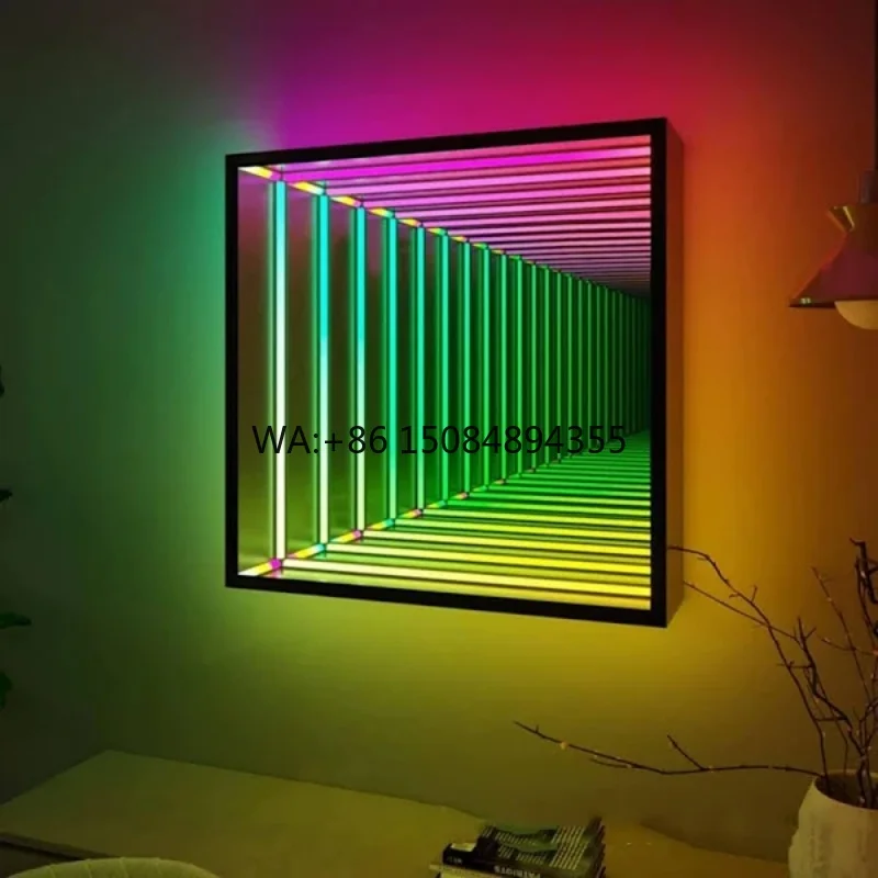 

2024 Hot Sale Smart 3D Wall Mirror Living Room Signage Custom LED 3D Infinity Mirror
