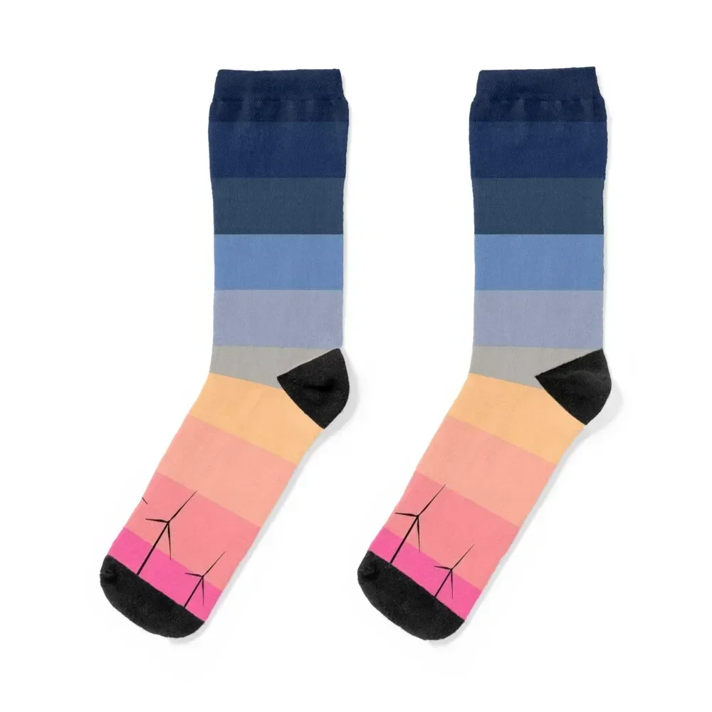 

Wind Turbine at Sunrise Gradient Socks anti slip football christmas gifts ankle Male Socks Women's