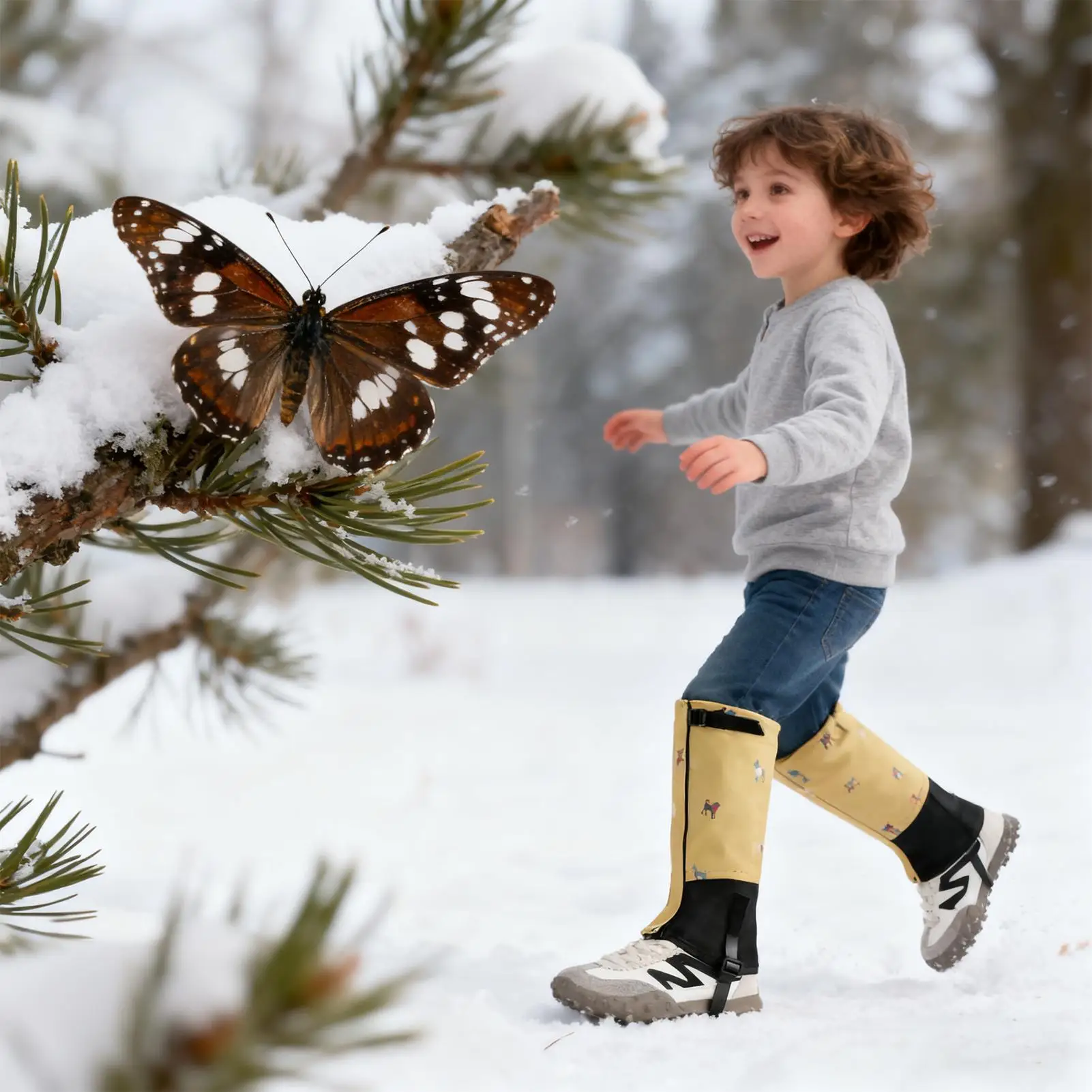 

Gaiters For Hiking Boots Adjustable Non-Slip Protectors Kids Protective Leg Boot Gaiters For Boys Girls Youth Climbing