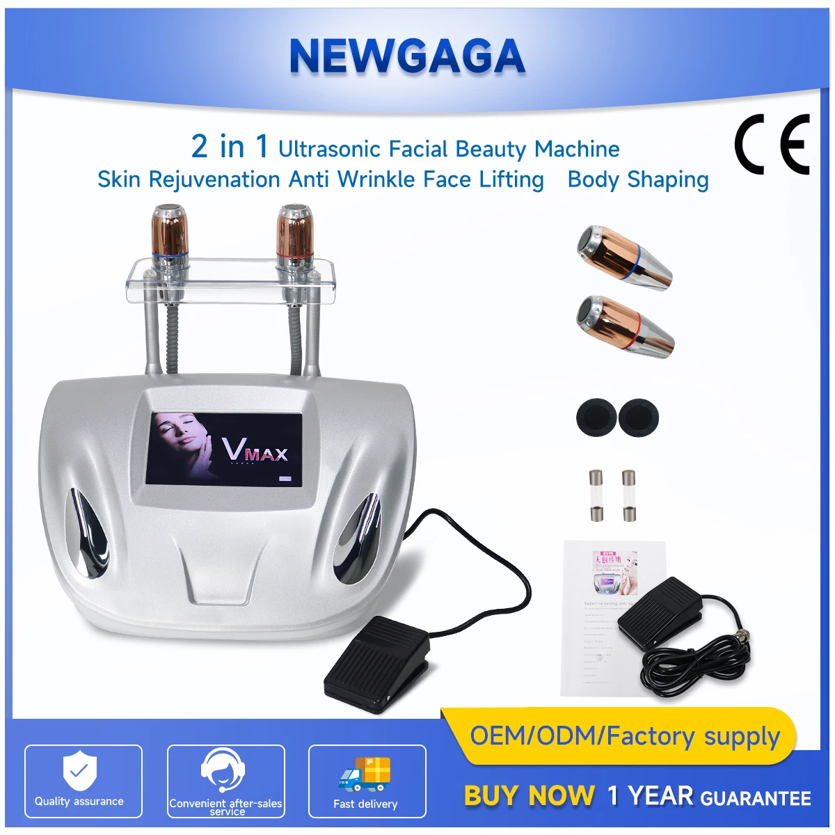 NEWGAGA-V Max máquina de belleza Facial ultrasónica 2 en 1, dispositivo de tallado de línea de Radar antiarrugas, alta frecuencia, rejuvenecimiento de la piel