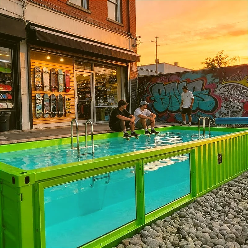 Container Pool Shipping Container Swimming Pool Portable Above Ground Garden Patio Family Outdoor Leisure Fun Customized Sale