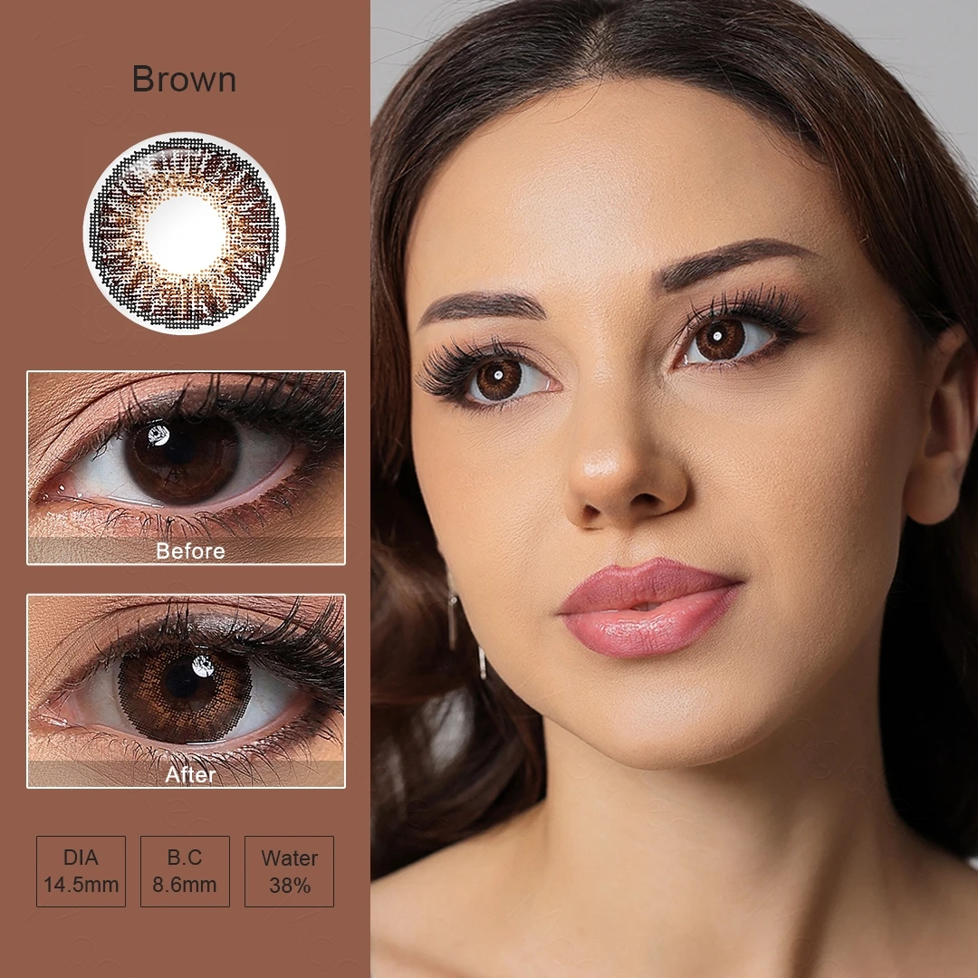 Magister Star Series Color Contact Lenses Makeup Contact Lenses Brown/Sterling Gray Colored Lens Clearance Sale 6 Months 14.5mm