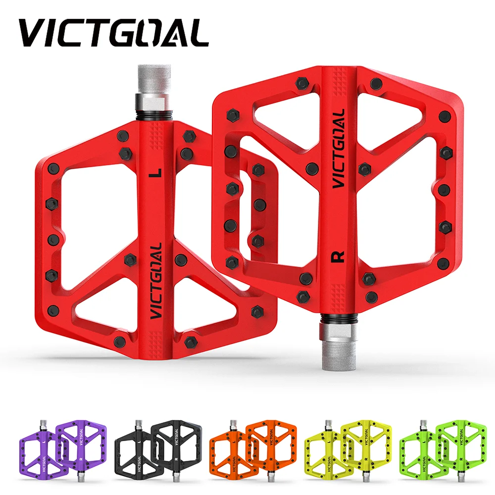 

VICTGOAL Nylon Bicycle Plat Pedals DU Bearing Widen Footboard Anti-slip MTB BMX Commuter Road Bike Pedals Cycling Accessories