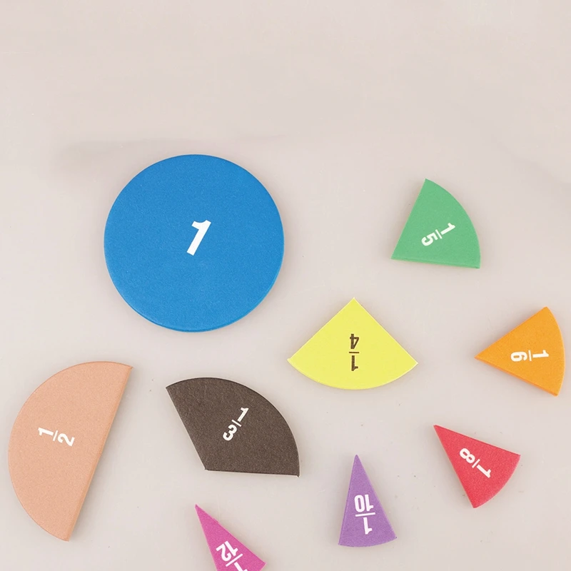 51Pcs EVA Round Shaped Fractions Instrument Montessori Math Educational Toys Math Teaching Gifts Student Learning Tool