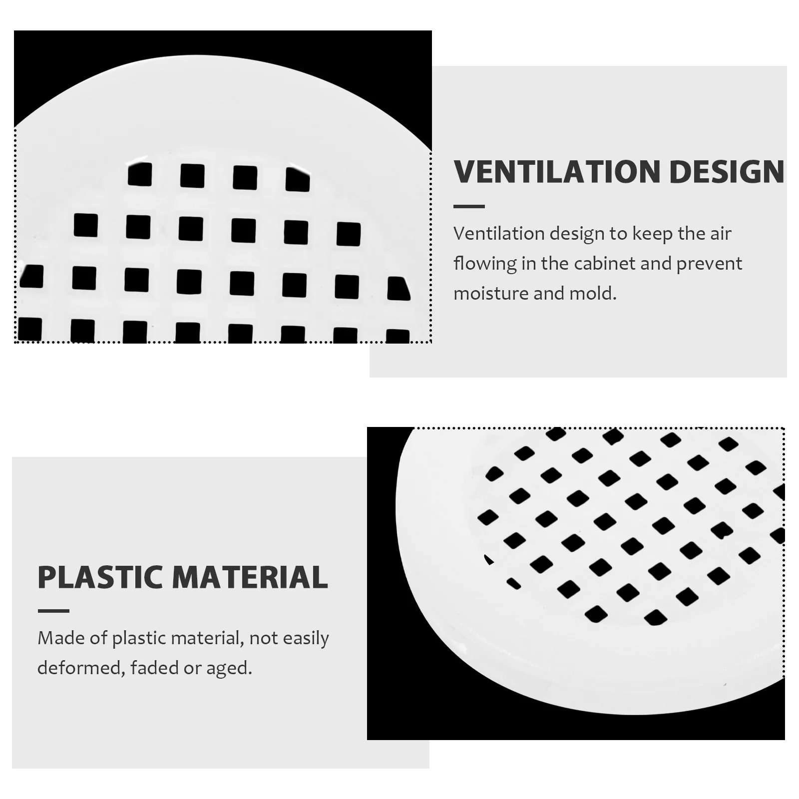 

20Pcs Durable Plastic Cabinet Door Vent Cover Easy Install Round Soffit Vent Airflow Organizer Gift Idea Soffit Vents for Houses