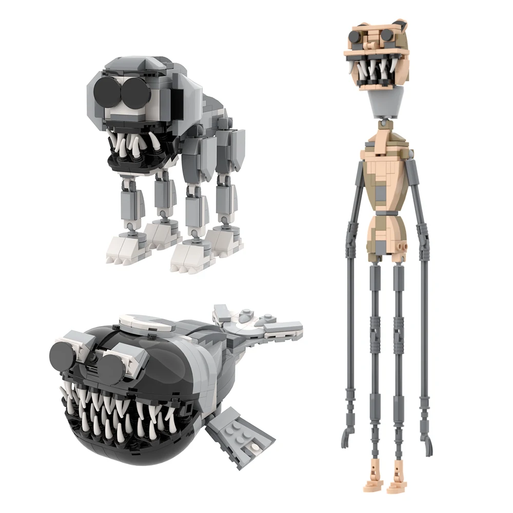 2024 Nieuwe Zoömony Horror Dier Monsters Dierenverzorger Figuur Bouwsteen Model Kit Moc Kat Slijm Bakstenen Speelgoed Kind Verjaardagen Cadeau