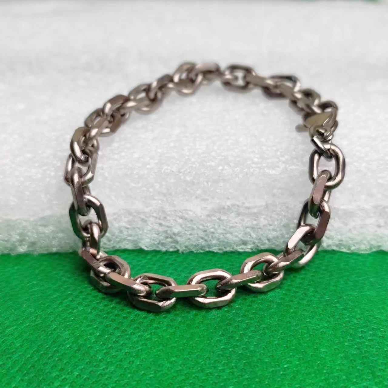 I-souled 7mm Pure Titanium Anchor Chain Bracelet for Men Women Industrial Style