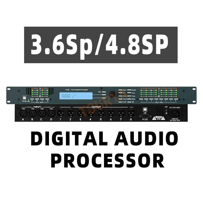 Processeur audio numérique professionnel, barre de performance sur scène, entrée et sortie Déventuelles 4, entrée 8 sorties, 3 entrées 6 sorties, 3. 6éventuelles 4.8SP