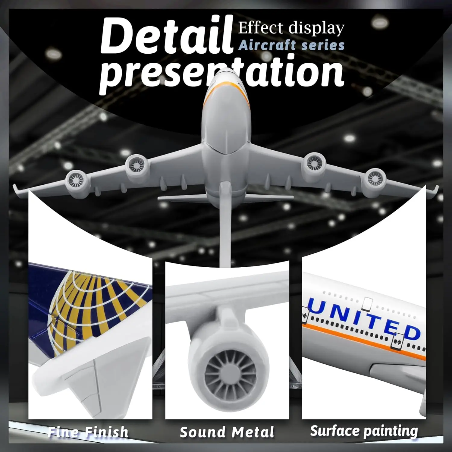 16 cm 1/400 United 747 Vliegtuig Model Kits gegoten legeringen Vliegtuig Model voor Collection en Display