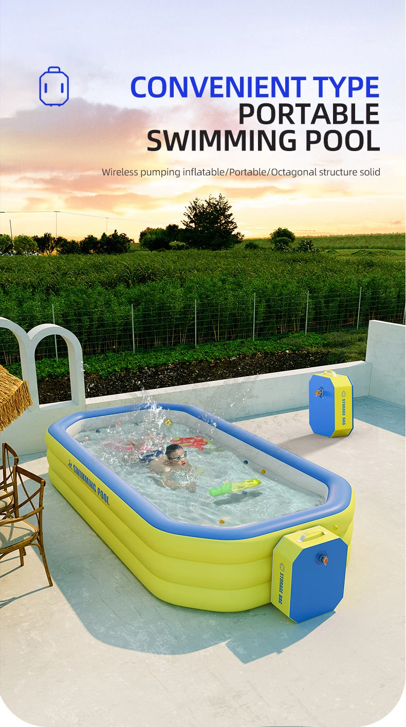 3M/2.6M/2.1M Large Swimming Pool for Family Baby Thickened Bath Tub Folding Outdoor Adult Game Pools Paddling Pool Summer Gift