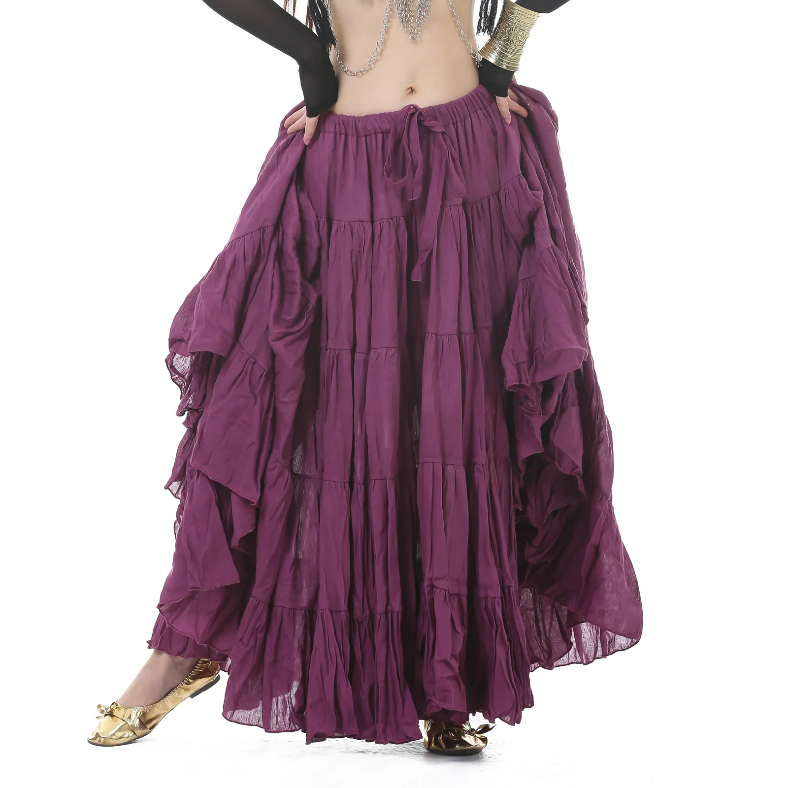 720 °   Flax New Linen Skirt 16 Meters Hemline Gypsy Skirt Clothes Belly Dance Indian Dance Wear Heavy Long Quality Tribel Skirt