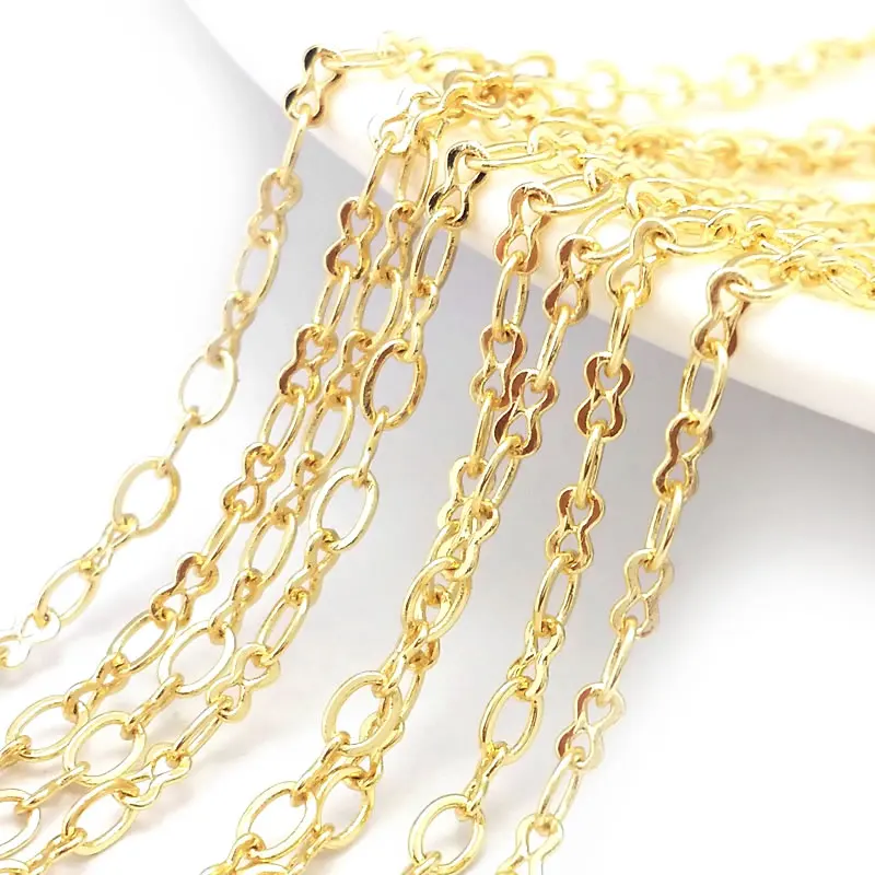 2 Meters 24K Gold Color Brass Long Oval Shape Necklace Chains Bracelets Jewelry Chains Making Supplies Diy Findings Accessories