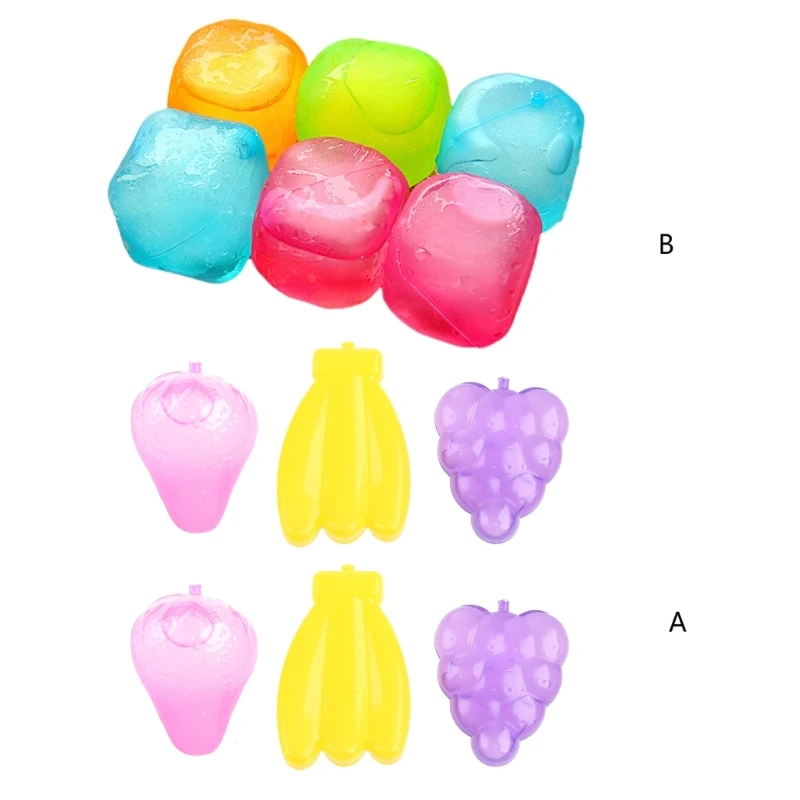 6x Plastic Non-Diluting Ice Cubes Washable Ice Cubes for Picnic