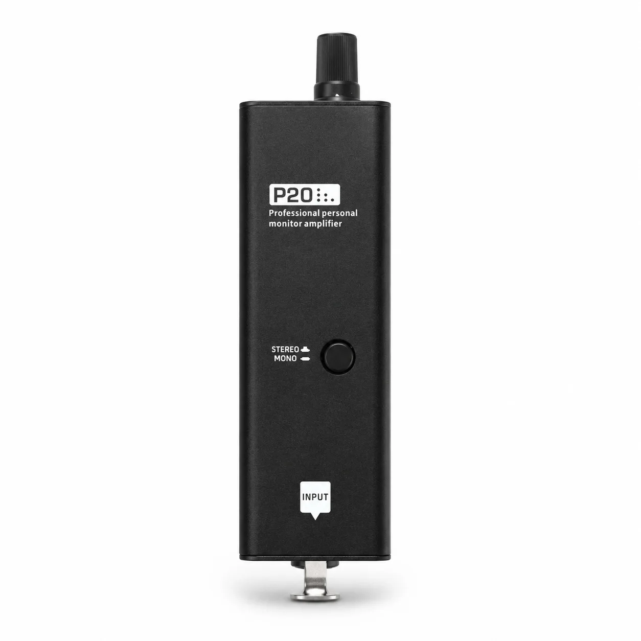 One-button stereo/mono headphone amplifier, portable rechargeable monitor headphone amplifier
