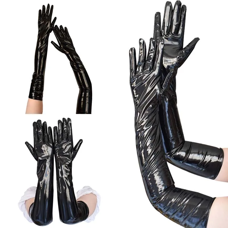Shiny Long Opera Finger Gloves Women Clothing Accessories Fancy Christmas Sale Outdoor Original school MJ173