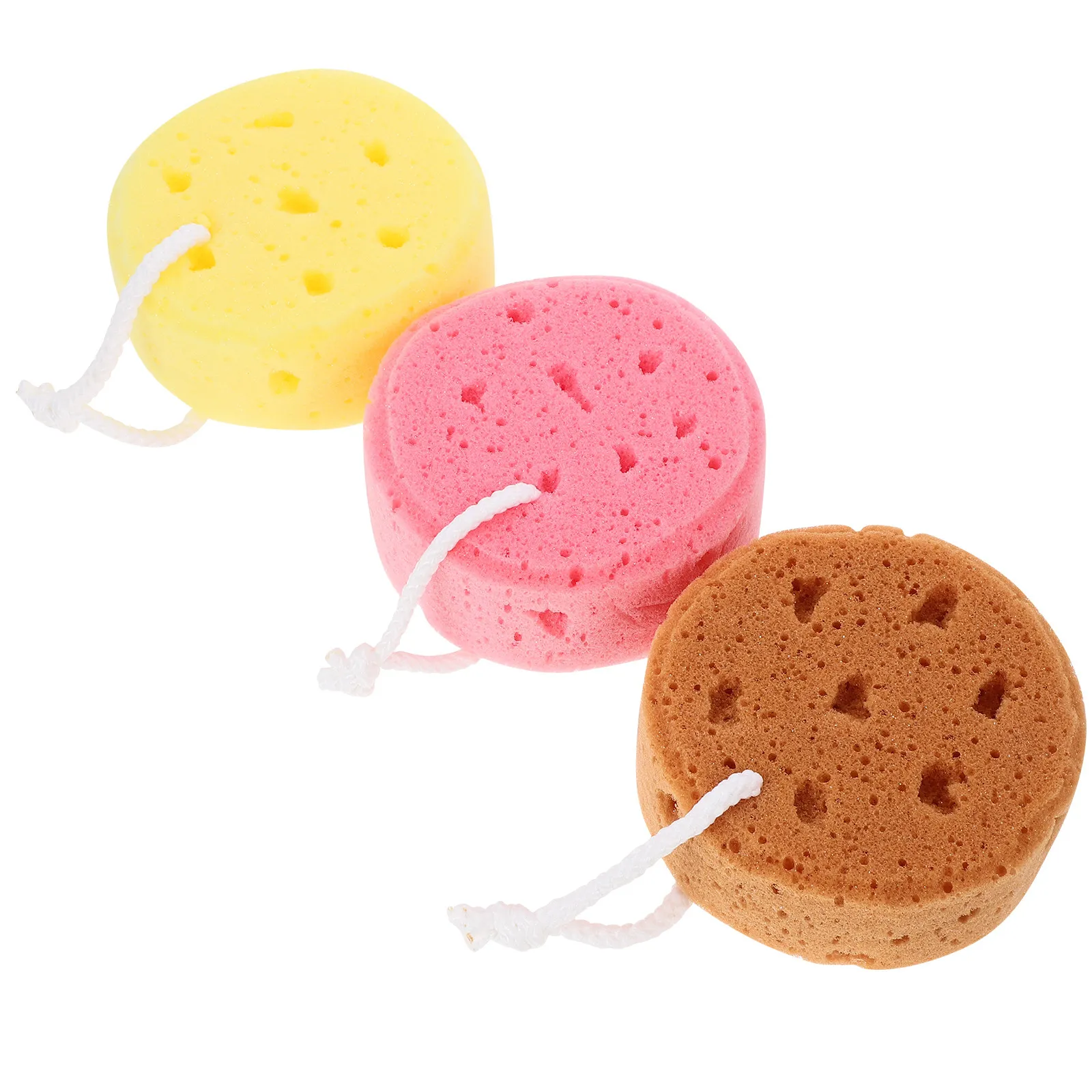 

3Pcs Body Wash Sponge Shower Scrubber Bath Ball for Back Cleaning Exfoliating Bathing Tool Breathable Lightweight Bath