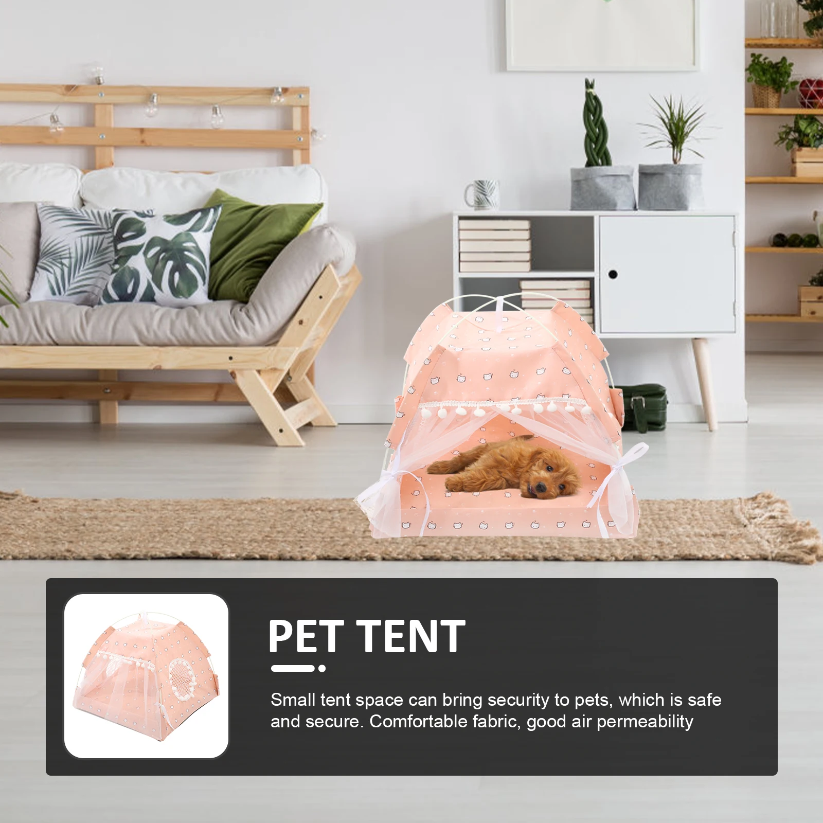 1Pcs Haustier Zelt Faltbare Komfortable Stoff Halb Geschlossen Indoor Outdoor Haustier Schlafen Nest Hund Katze Haus