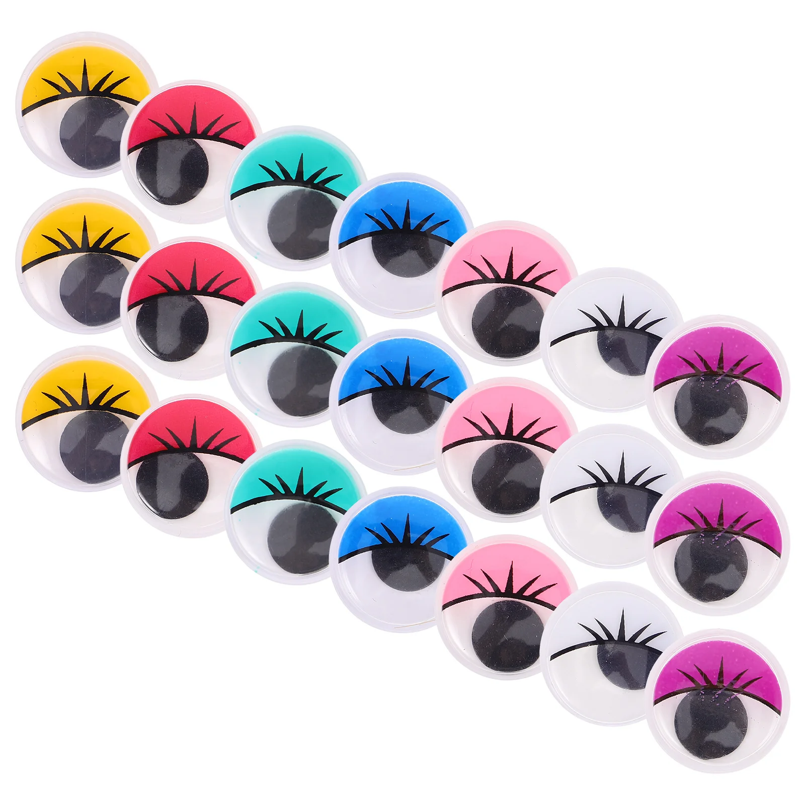 50 قطعة مجموعة المواد الحرفية 20 مللي متر الملونة المستديرة ذاتية اللصق عيون جوجلي DIY بها بنفسك المشاريع الفنية سكرابوكينغ الحيوانات المحشوة دمية