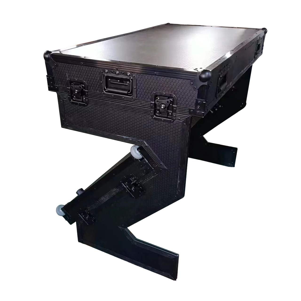 Black On Black Portable Folding Z Style DJ Table Compact Flight Case