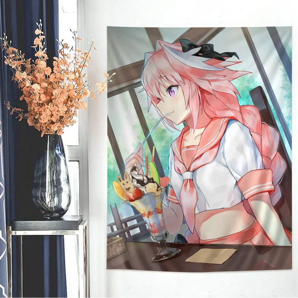 

Fate Apocrypha A-Astolfo Cartoon Tapestry Art Science Fiction Room Home Decor Wall Hanging Home Decor tapestry aesthetic