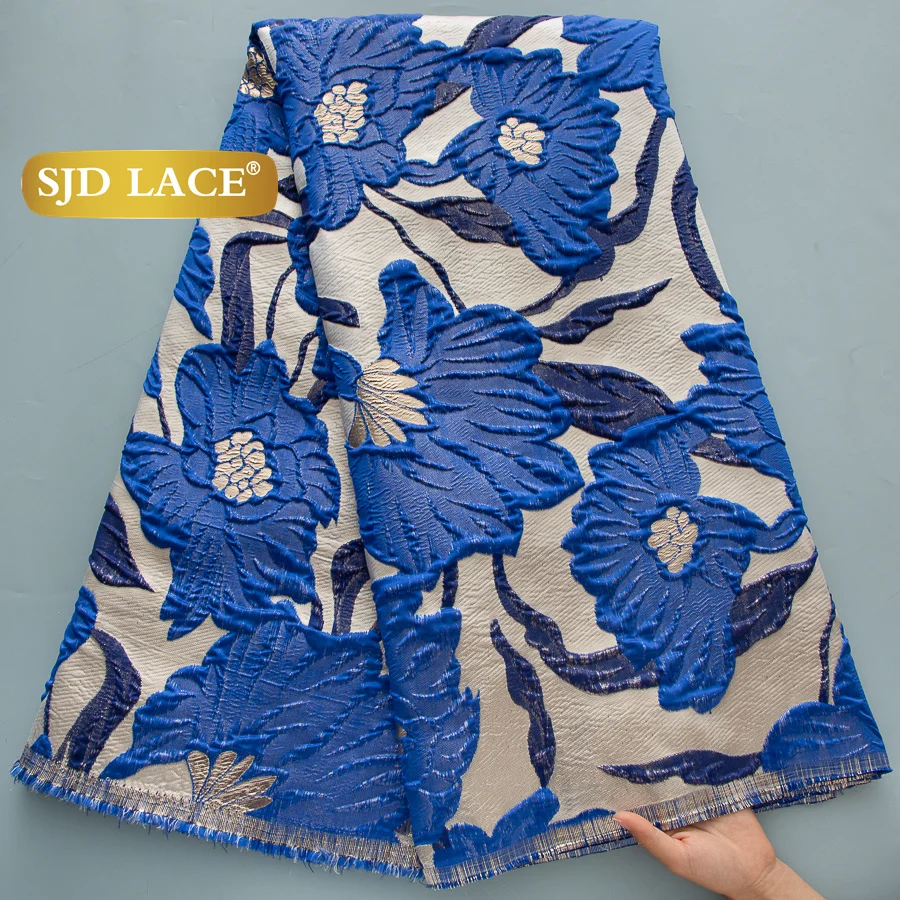 SJD LACE African Brocade Lace Fabric Orange 2026 New French Nigerian Jacquard Gilded Lace for Women Wedding Party DIY Dress 4558