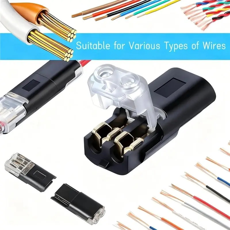 B23B Double Wire Plug-In Connector 150 Pcs With Locking Buckle,Quick-Clip Fastening Multi-Purpose Snap On Blocks