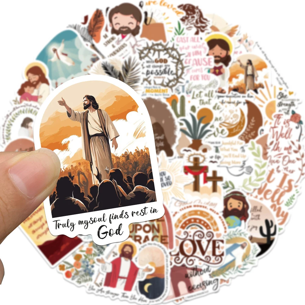 10/30/50 Stück Cartoon Boho Jesus Bibel Aufkleber Christian Religion Aufkleber DIY Notebook Gitarre Koffer Telefon Graffiti Aufkleber Pack
