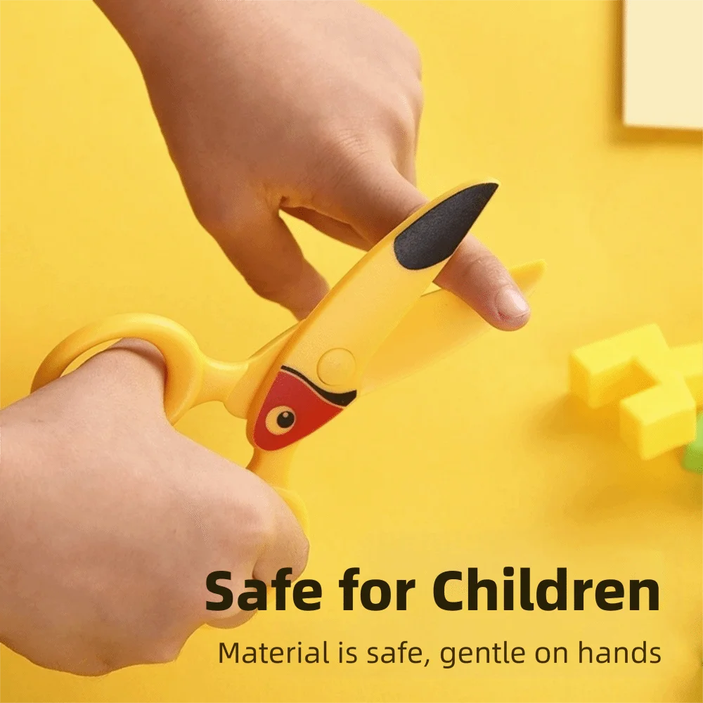 Safety Design Children Safety Scissors Plastic Material Blunt Tip Art Craft Scissors Anti-Pinch Design Comfort Grip