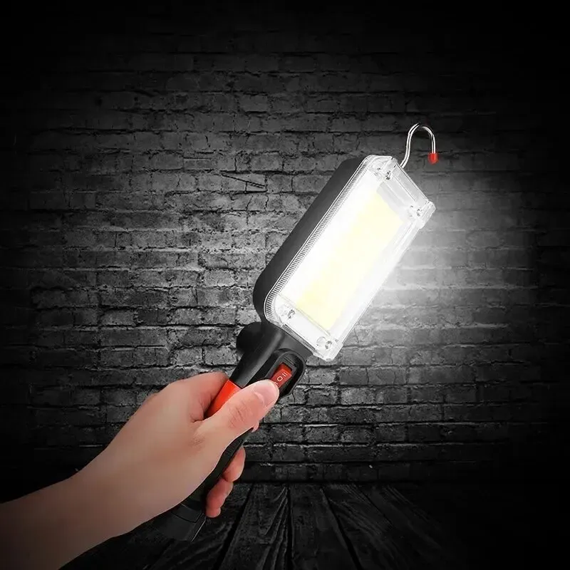 AliExpress Coleção 1pcs USB Recarregável COB Luz de Trabalho Portátil Lanterna LED 18650 Ajustável 2 Modo Ímã À Prova D' Água