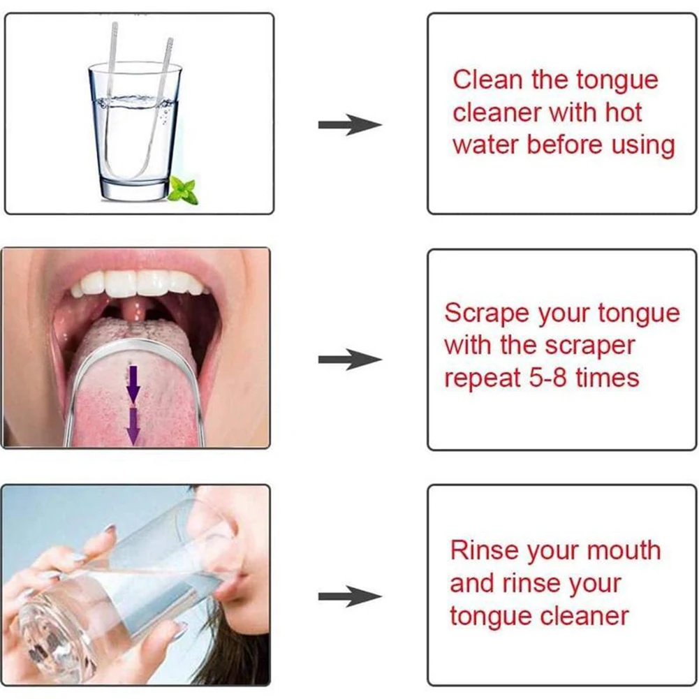 10 шт., скребок для языка, нержавеющая сталь
