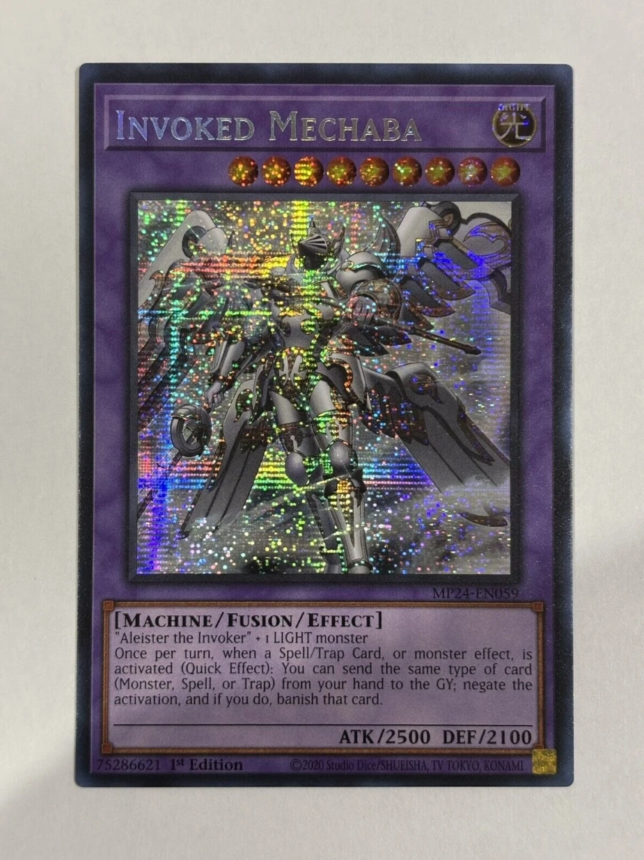 

Yugioh KONAMI Duel Monsters TCG MP24-EN059 Invoked Mechaba Secret Rare English 1st Edition Collection Mint Card