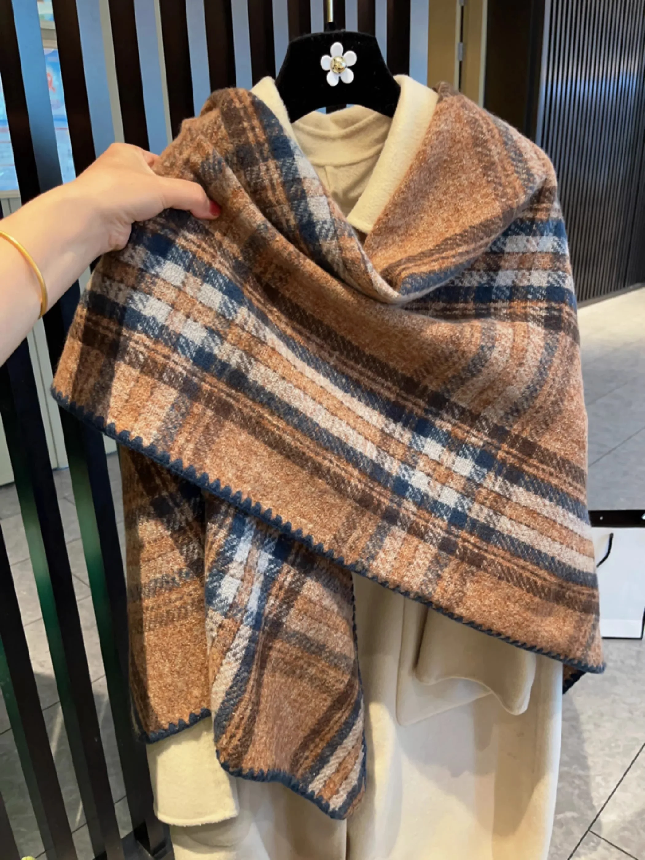 cansay-kaer-sea-salt-caramel-camere-Echarpe-grand-e-poincon-chaud-pour-l'hiver-coreen-sle-double-face-rectangle-id-p