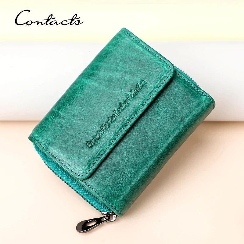 CONTACT'S Genuine Leather Women Wallet Designer Bags Luxury Female Bags Card Holders Coin Purses Women's Purses Handbags