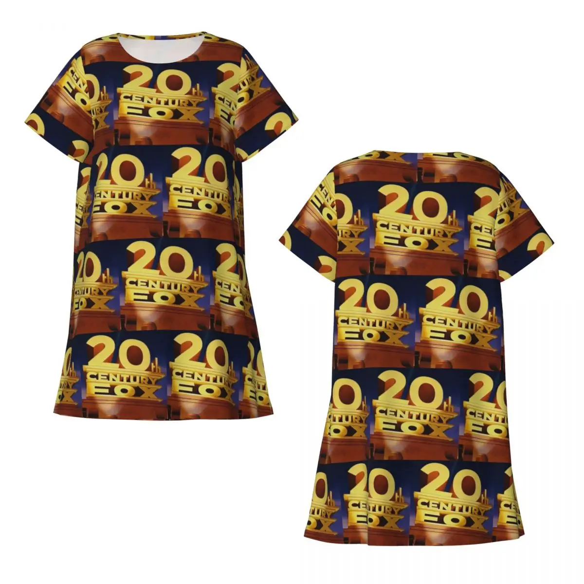 20th Century Fox Classic Short Sleeves Nightdress For Sleeping Sleepshirts Women Short Sleeve Nightgowns Loose Pajama Dress