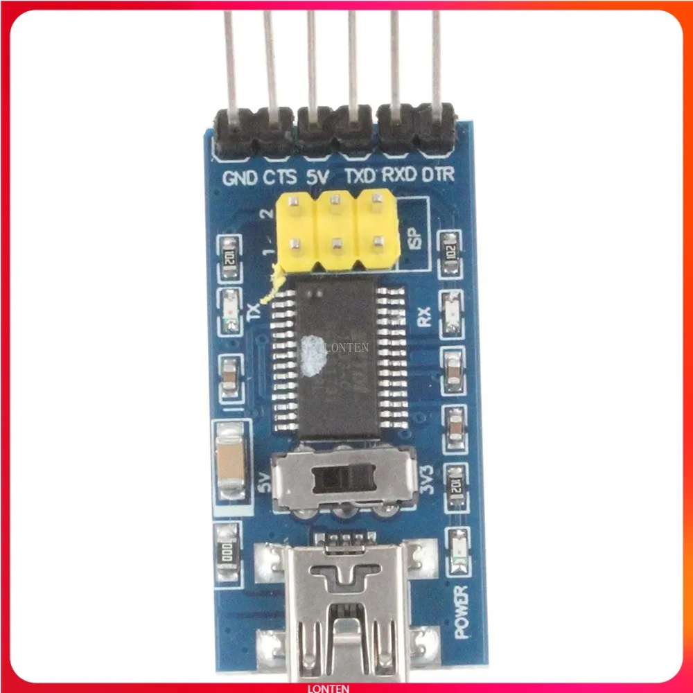Mini USB To TTL Serial Converter Adapter Module 3.3V 5.5V FT232R Breakout FT232RL USB To Serial Mini USB To LT-CK0009