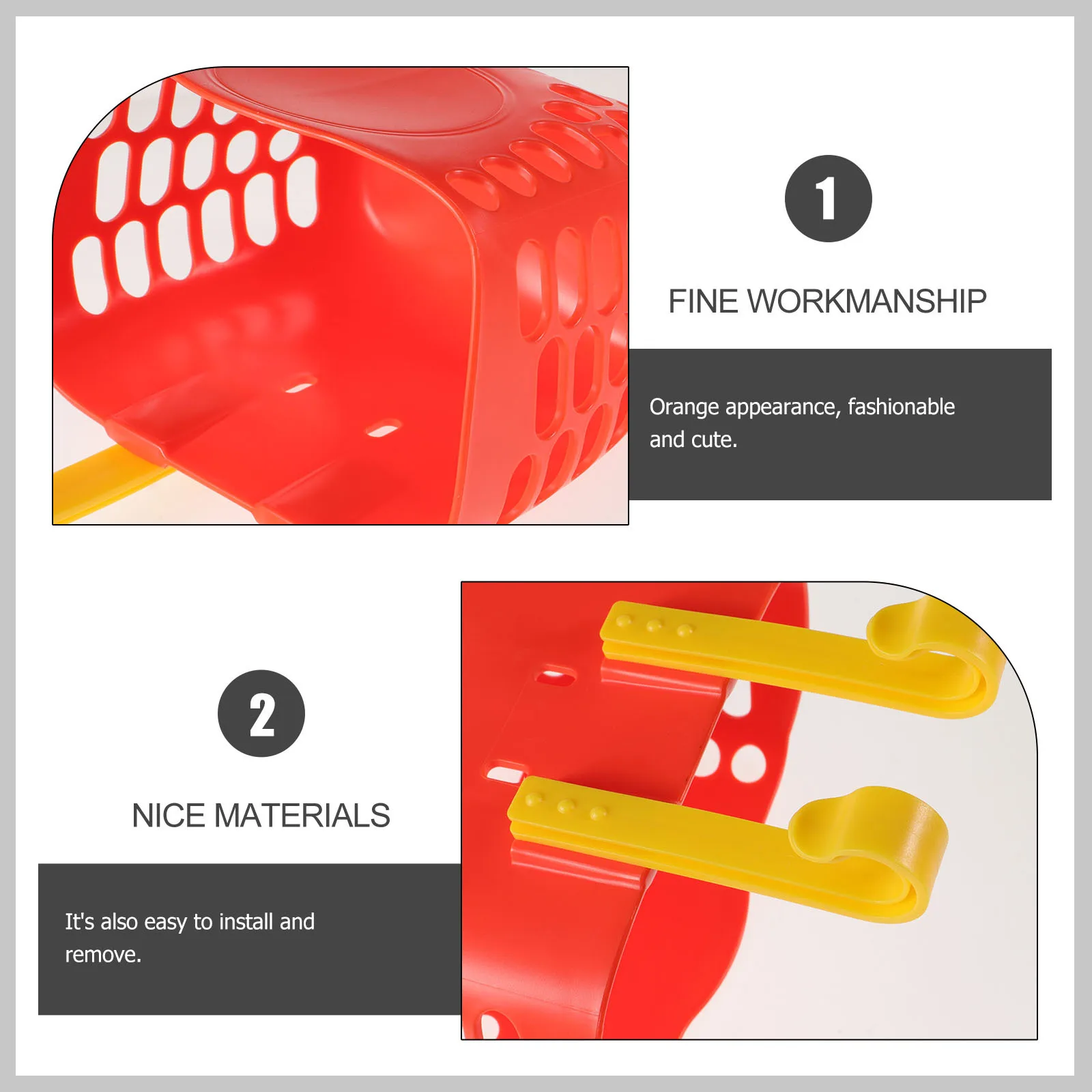 

1Set Children Bike Basket Thickened Plastic Large Capacity Front Handlebar Basket Kids Bike Accessories Secure Storage