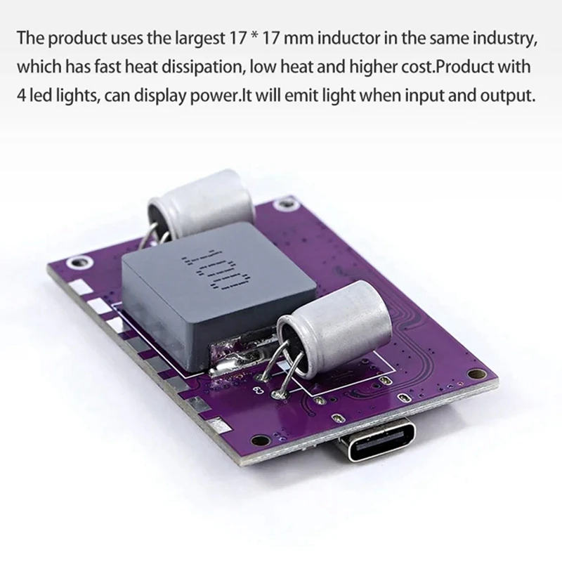 Purple IP2368 100W Bidirectional Fast Charging Module Buck-Boost Type-C Interface 4S Lithium Battery Fast Charging Board