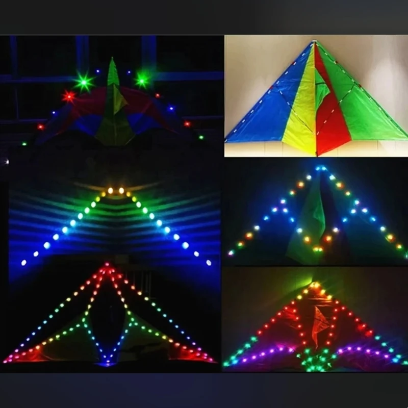 Latawiec LED do samodzielnego wykonania, lampa LED na latawiec, świecący latawiec do zawieszenia na linie, letnia zabawka, profesjonalny latawiec wiatrowy LED, fabryka koi.