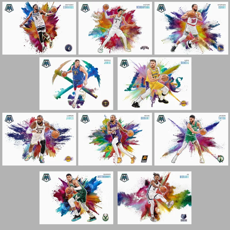 

Panini 2025 Nba Color Blast Wembanyama Durant James Doncic Curry Diy Домашние коллекционные карточки Bastketball Star Подарочная коллекция