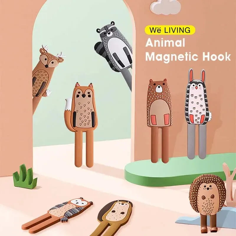 Nordic Animal Magnetic Hook Original Cute Animal Design, Key Hooks, Auxiliary Hooks, Home Storage Hooks