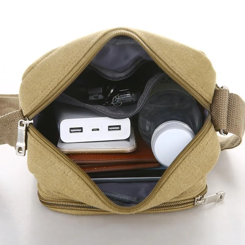 حقيبة شحن قماشية، حقيبة أدوات، حقيبة قماش صغيرة، حقيبة كروس، حقيبة كاجوال متعددة الطبقات