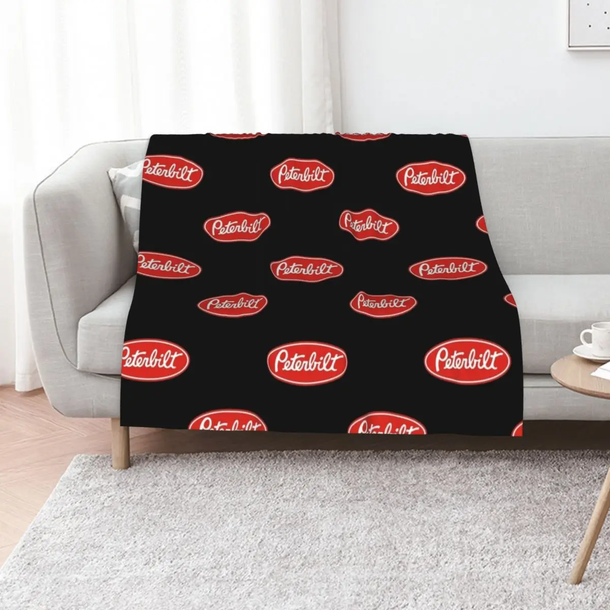 

Peterbilt Truck Logo Redwhite Essential T-Shirt Throw Blanket For Decorative Sofa for sofa Sleeping Bag heavy to sleep Blankets