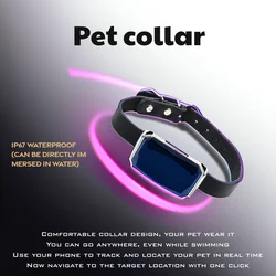 Localizador inteligente de mascotas para perros y gatos, collar antipérdida, rastreador remoto a prueba de agua, GPS