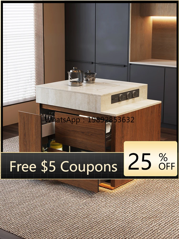 

YFY Single Island Cabinet Island Home New Style Restaurant Light Luxury Italian Style Guide Table Dining Table Kitchen Open